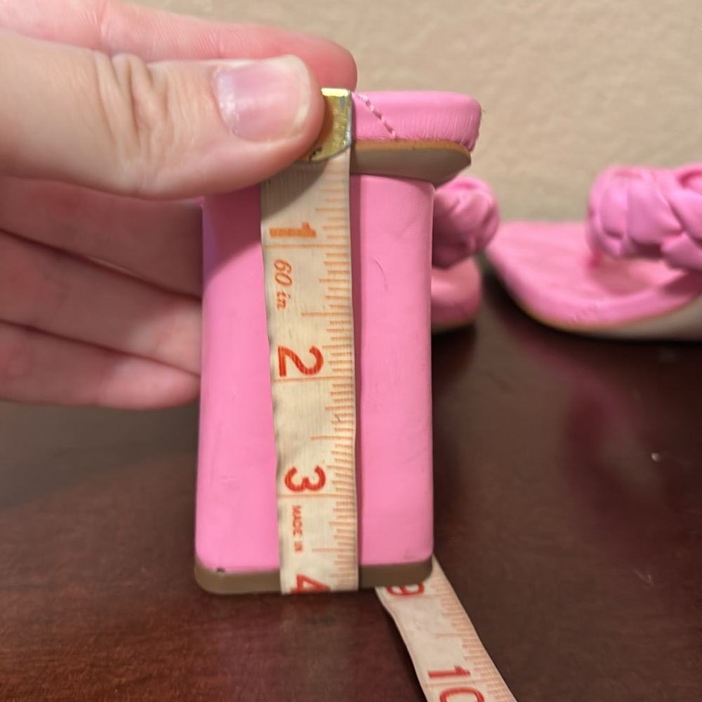Jessica Simpson Barbie Core Pink Thong Heels Sz 9 - Picture 8 of 10